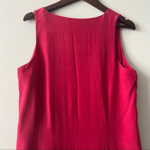 Grana 100% Silk 2 Layered Pink Tank Shift Dress XS raspberry double layered - Picture 7 of 8